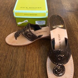 Jack Rogers exotic Navajo mid wedge sandals